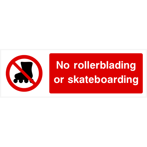 No Rollerblading Or Skateboarding Sign