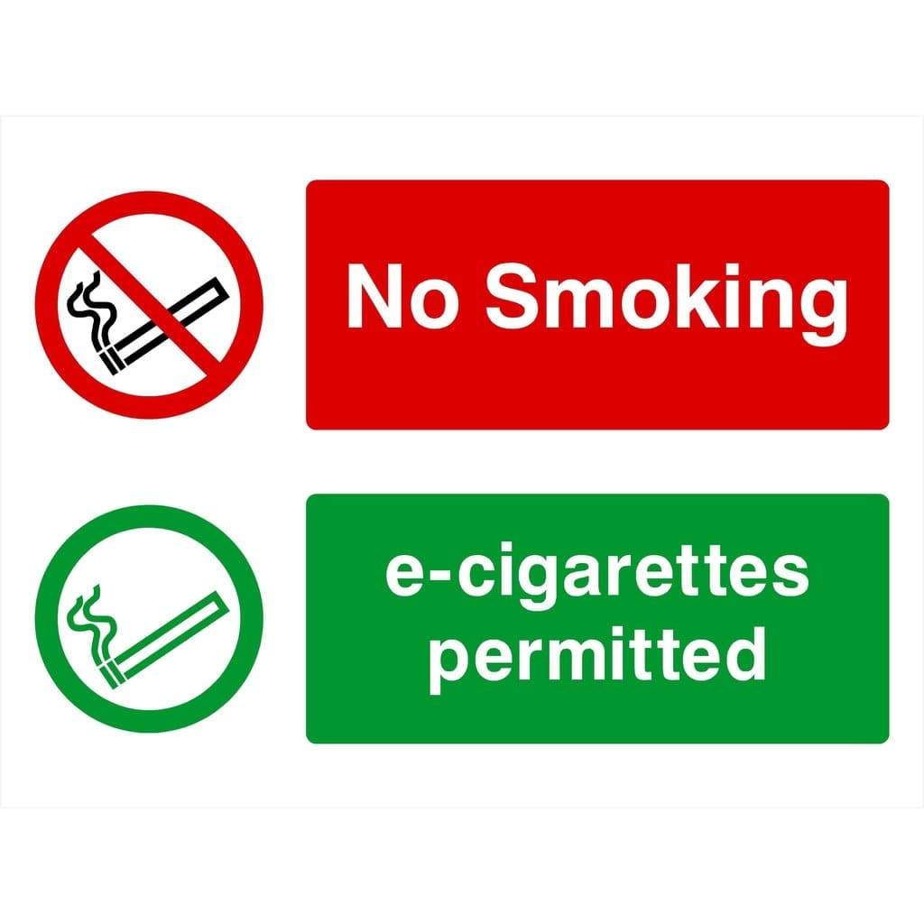 No Smoking E-Cigarettes Permitted Smoking Area Sign