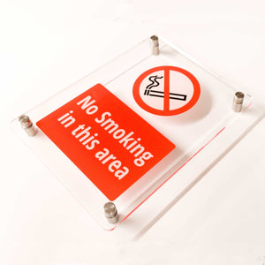 No Smoking In This Area Sign Clear Acrylic