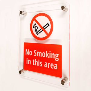 No Smoking In This Area Sign Clear Acrylic