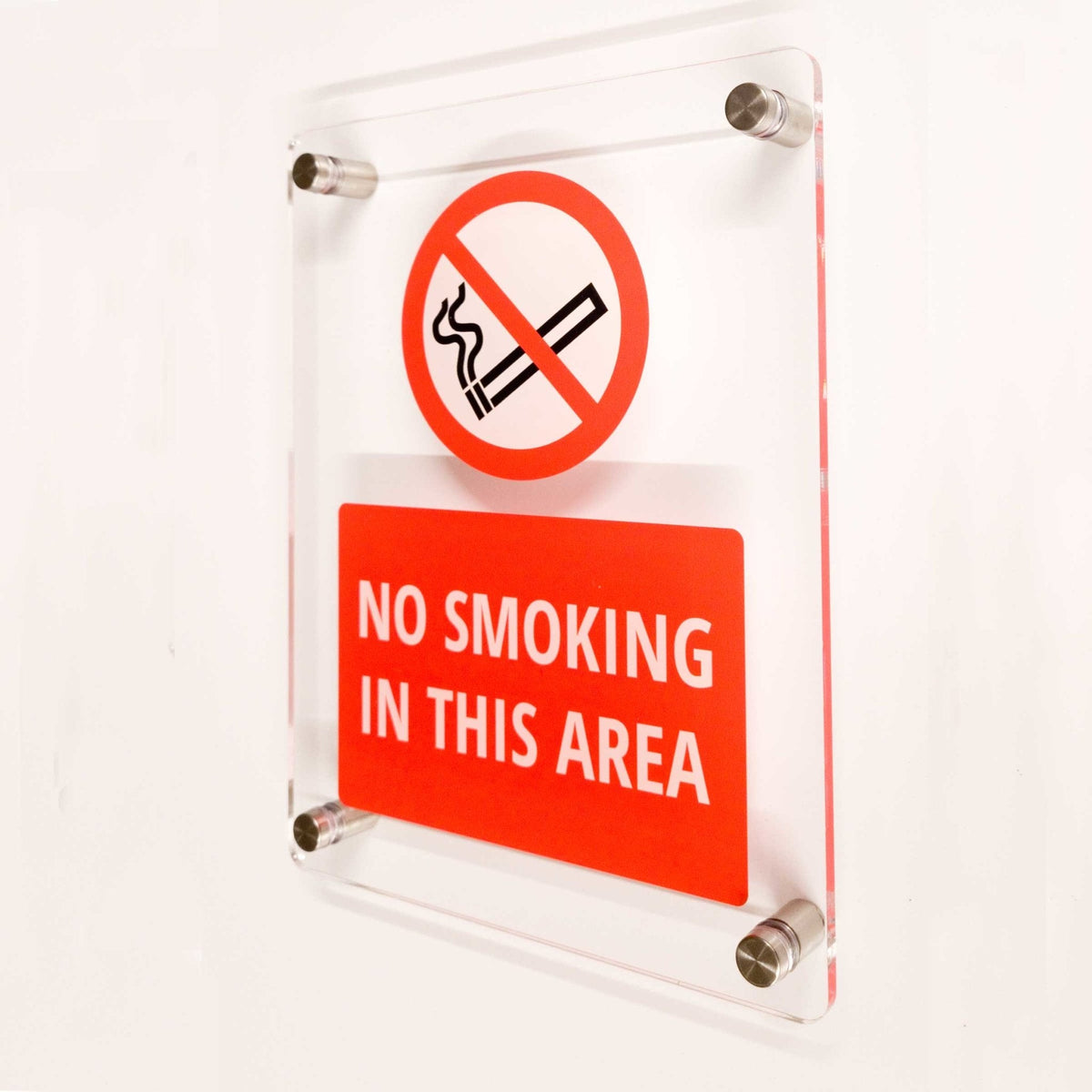No Smoking In This Area Sign in Clear Acrylic