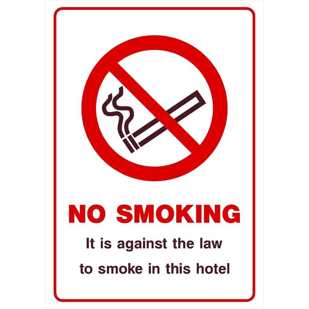 No Smoking In This Hotel Sign