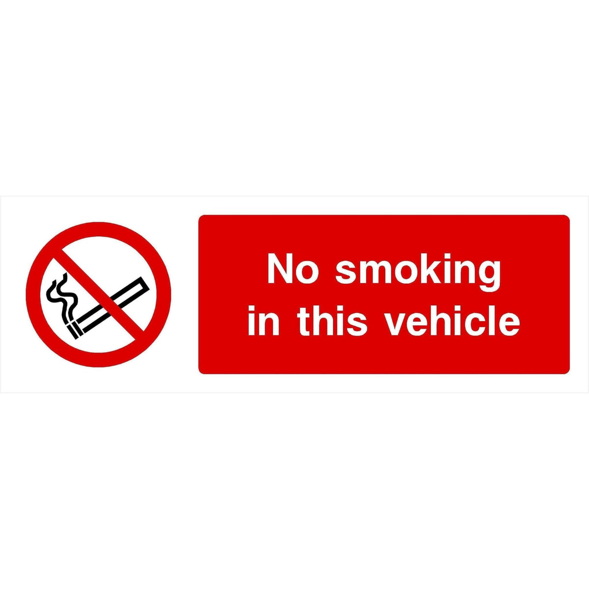 No Smoking In This Vehicle Sign