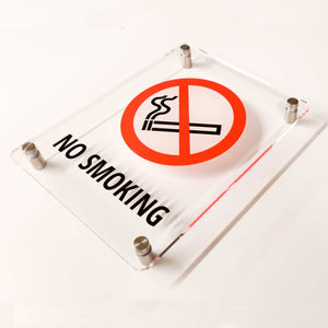 No Smoking Sign Clear Acrylic