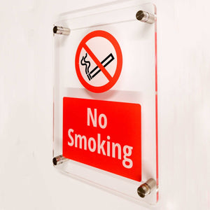 No Smoking Sign Clear Acrylic v2