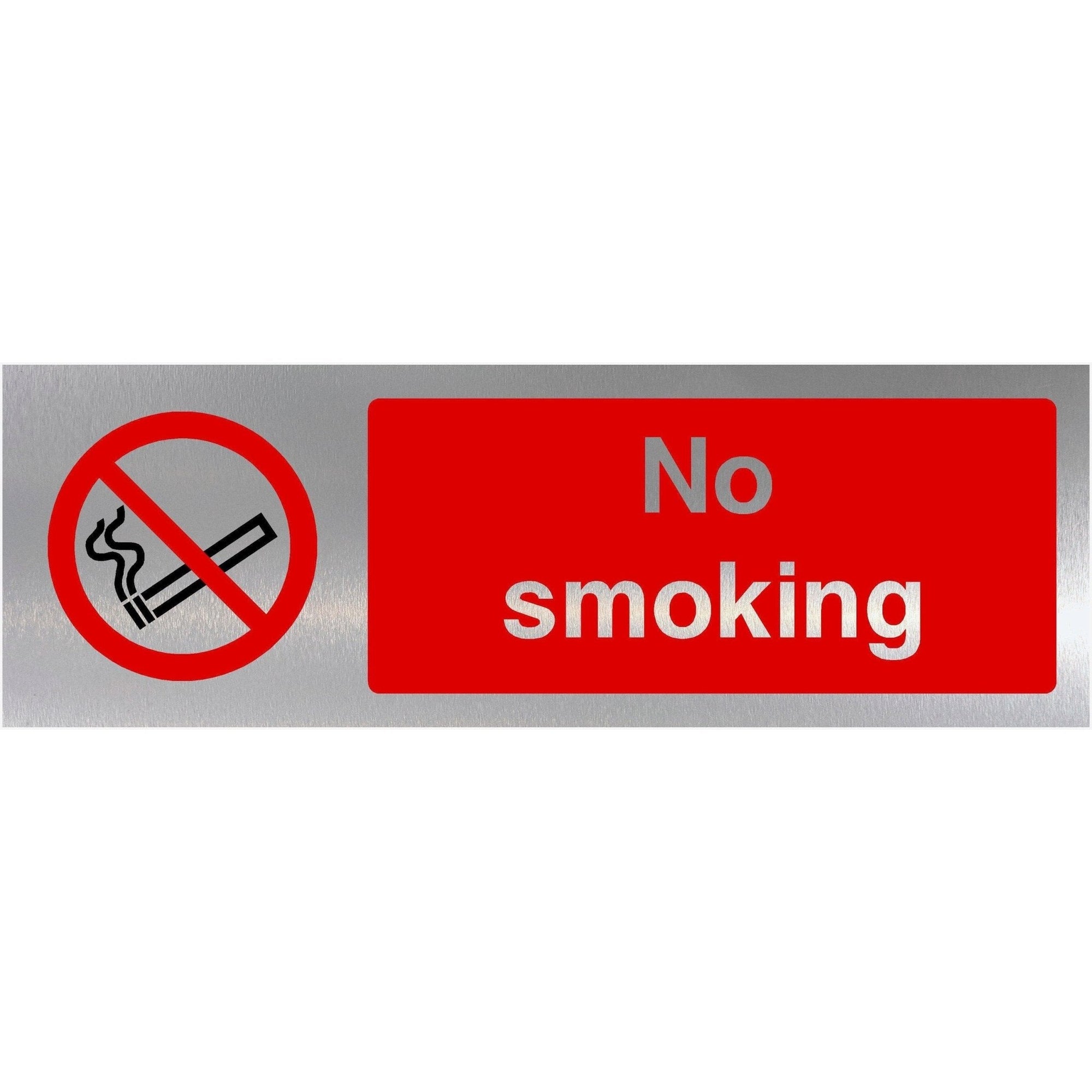 No Smoking Sign in Brushed Silver