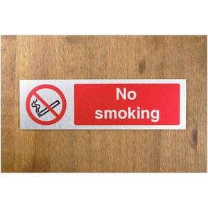 No Smoking Sign in Brushed Silver