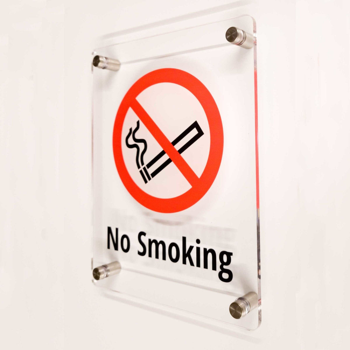 No Smoking Sign in Clear Acrylic