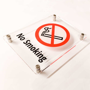 No Smoking Sign in Clear Acrylic