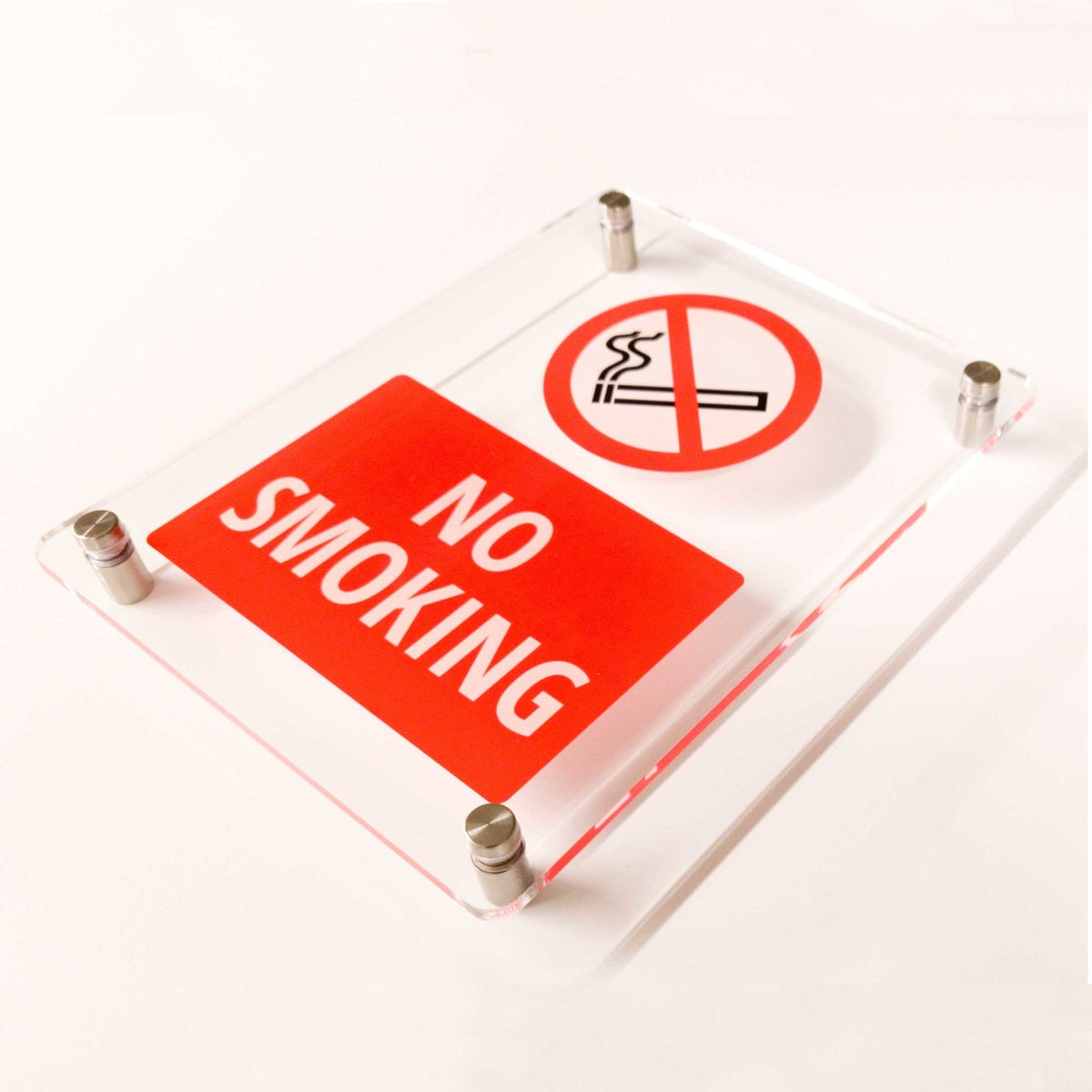 No Smoking Sign in Clear Acrylic v2