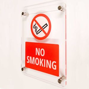 No Smoking Sign in Clear Acrylic v2