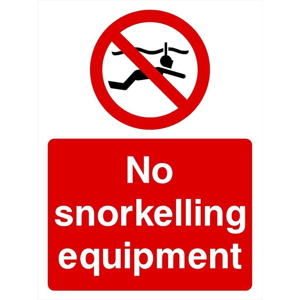 No Snorkelling Equipment Sign