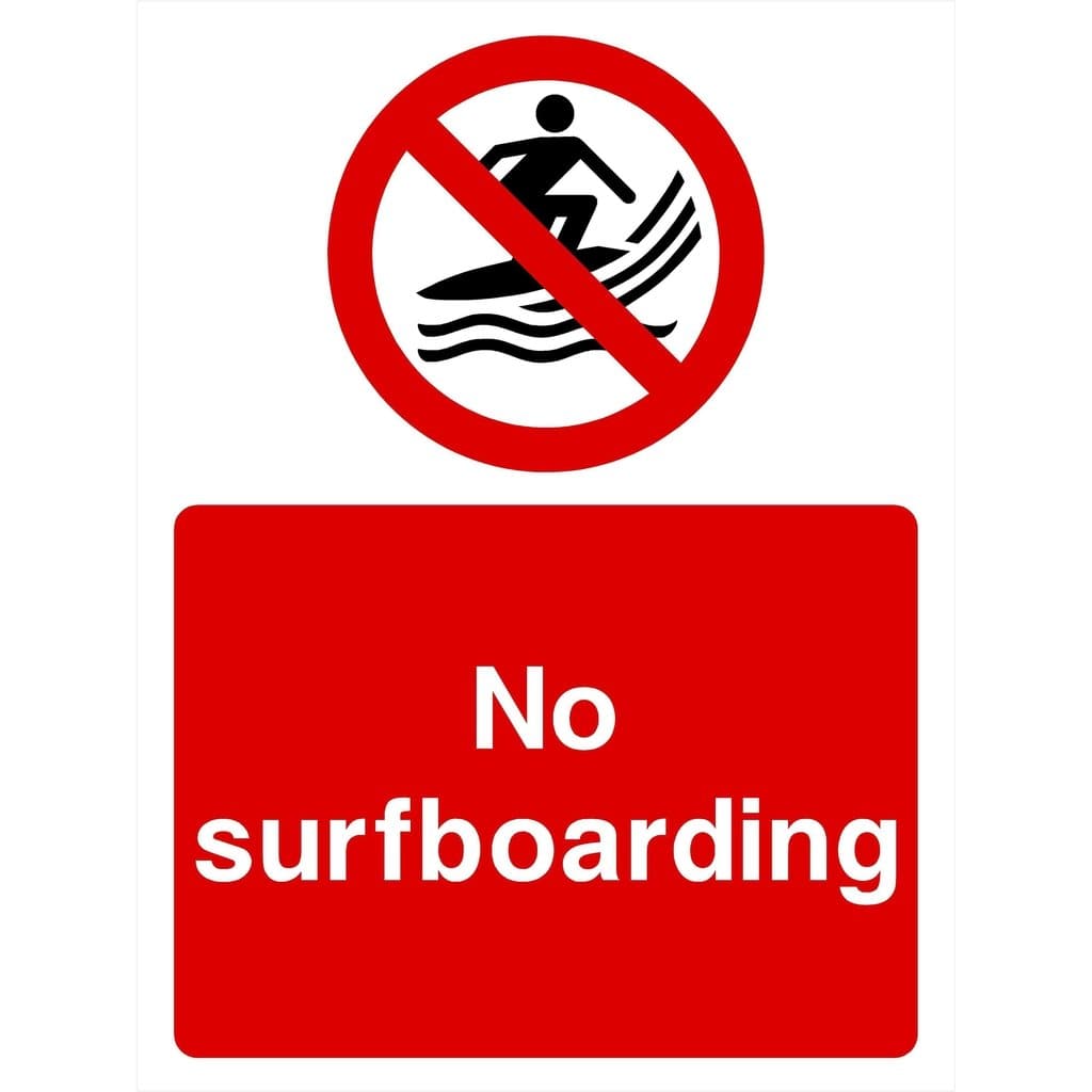 No Surfboarding Sign