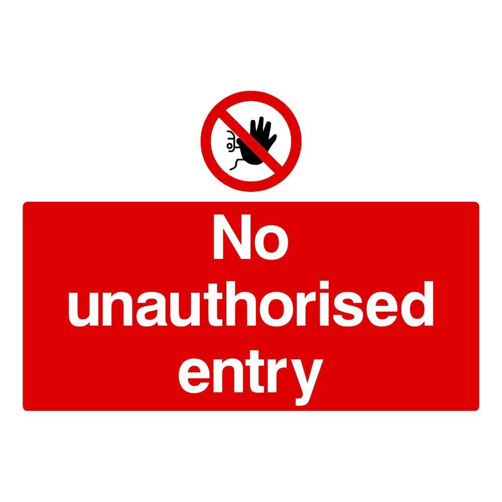 No Unauthorised Entry Sign Landscape