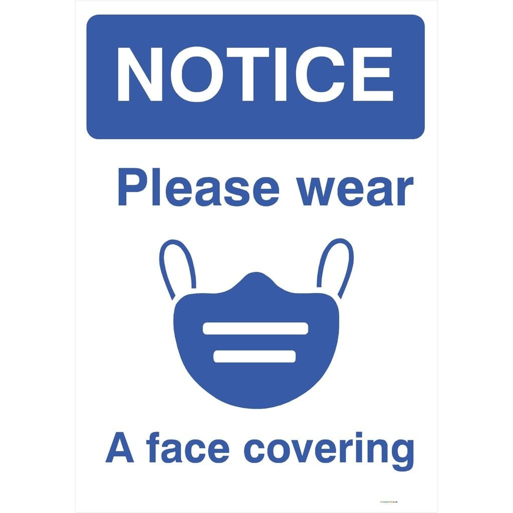 Notice Please Wear A Face Covering Sign