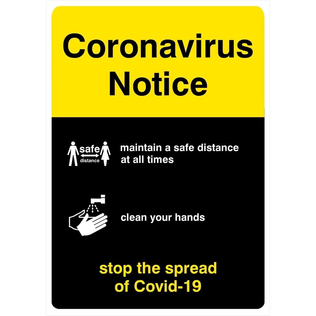 Notice Stop The Spread Of A Virus Maintain A Safe Distance Sign