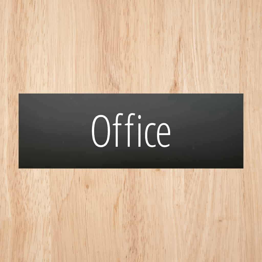 Office Door Sign Midnight Black Landscape