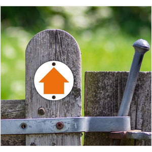 Orange Arrow Waymarker sign