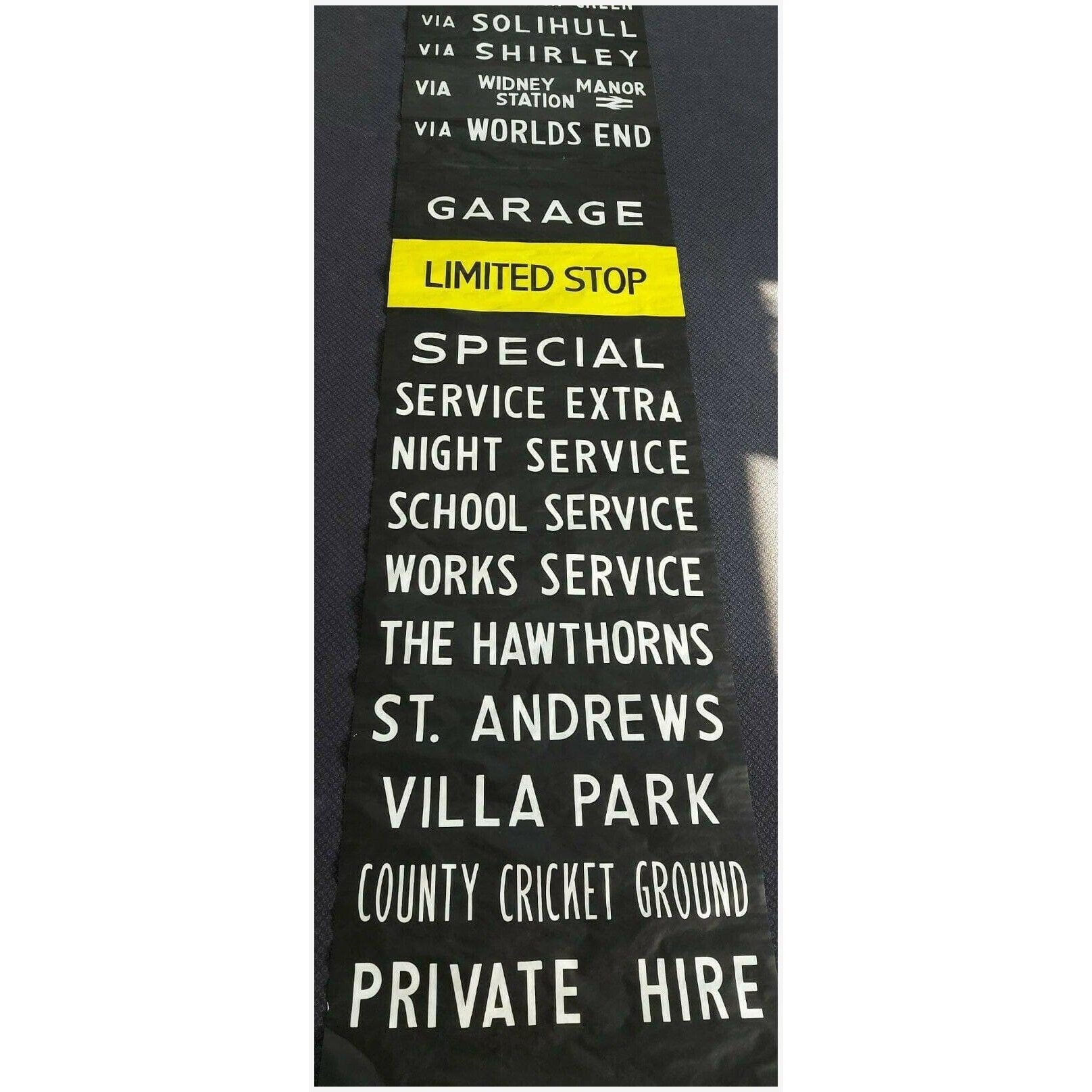 Original Framed Bus Destination Blind - Garage