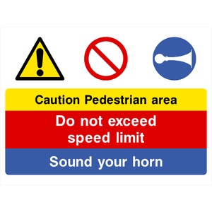 Pedestrian Area Speed Limit Sign