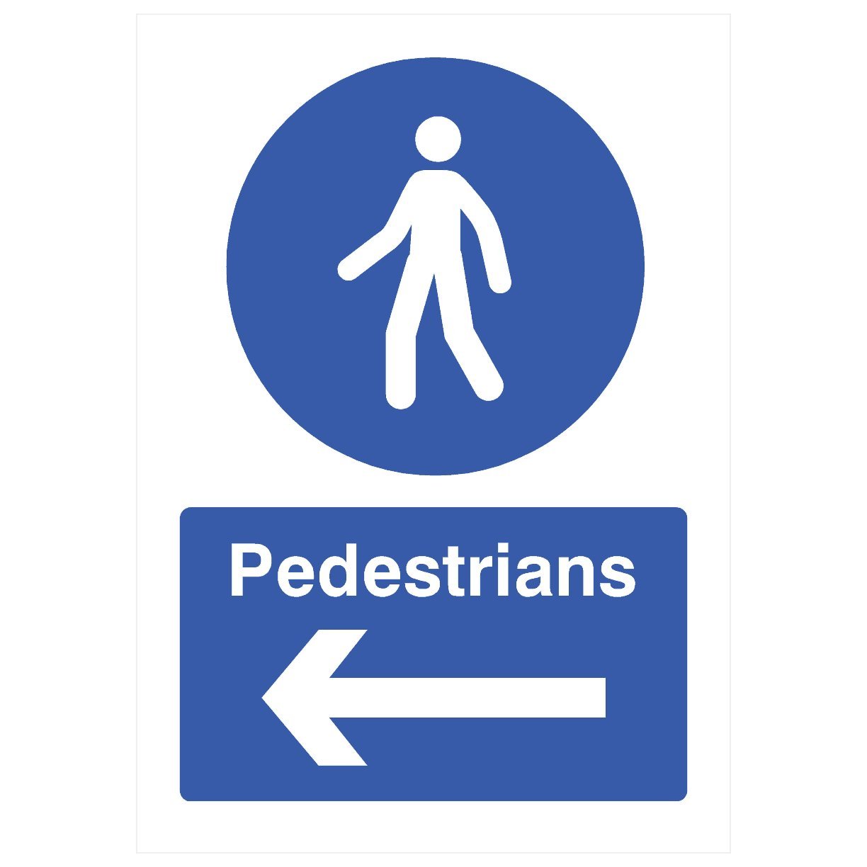 Pedestrians Left Arrow Sign