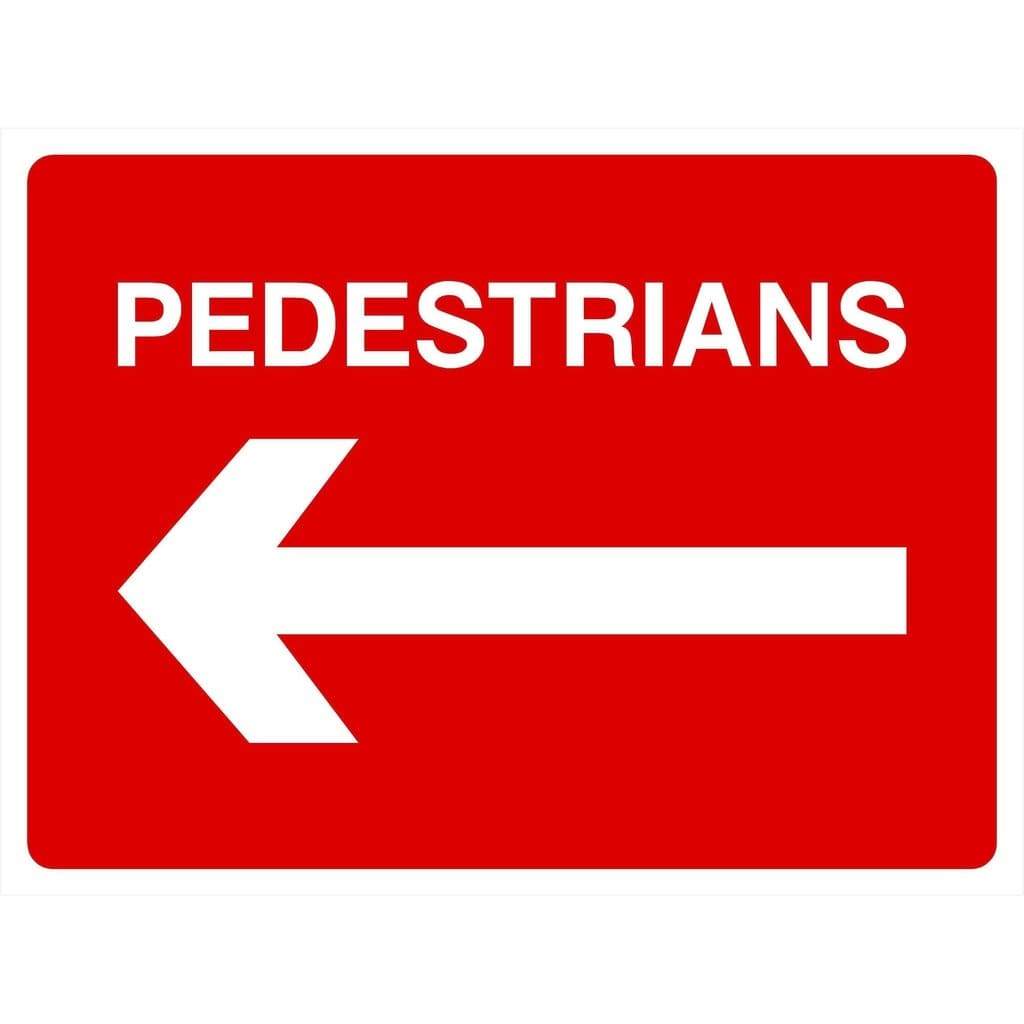 Pedestrians Sign Left Arrow