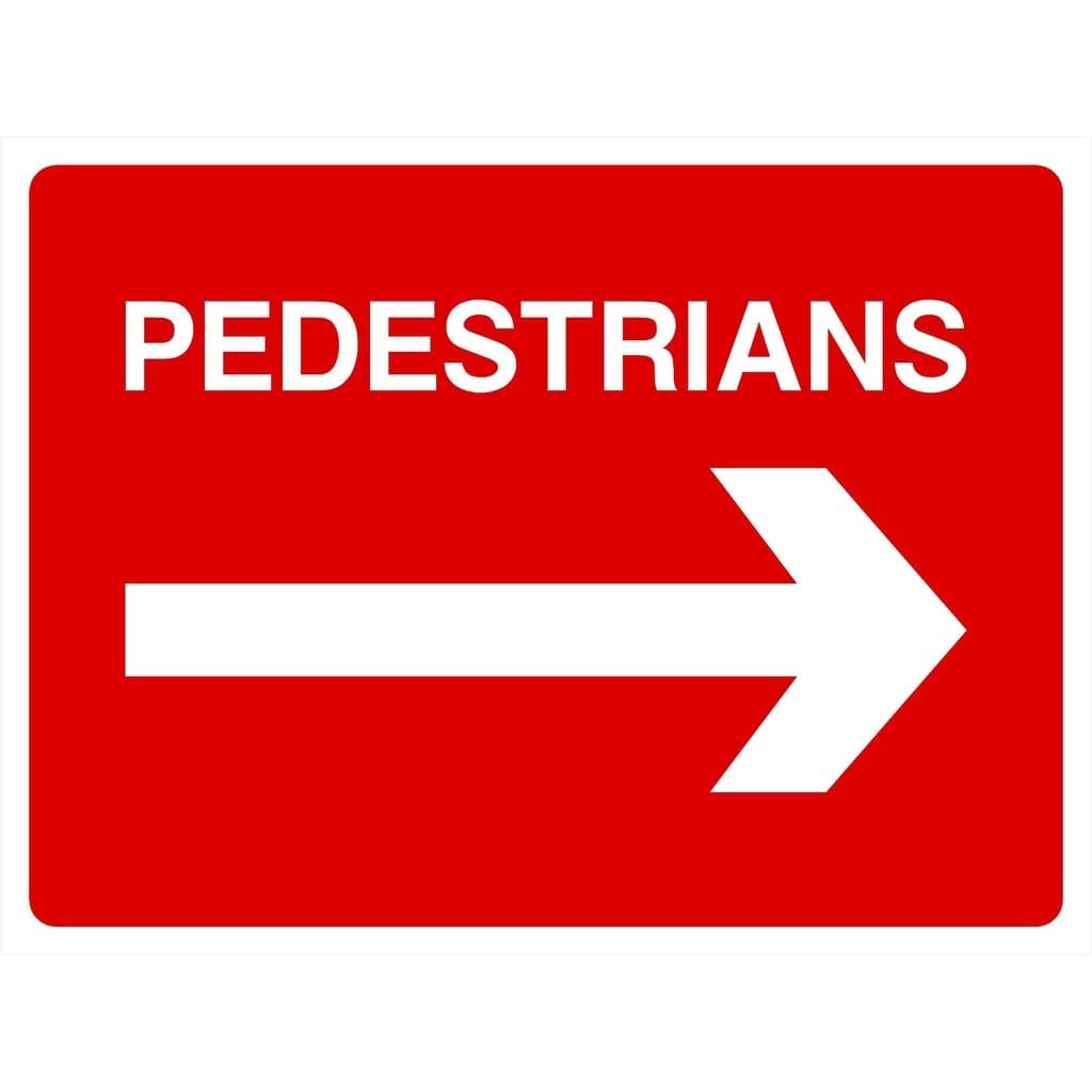 Pedestrians Sign Right Arrow