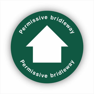 Permissive Bridleway White Arrow Waymarker sign