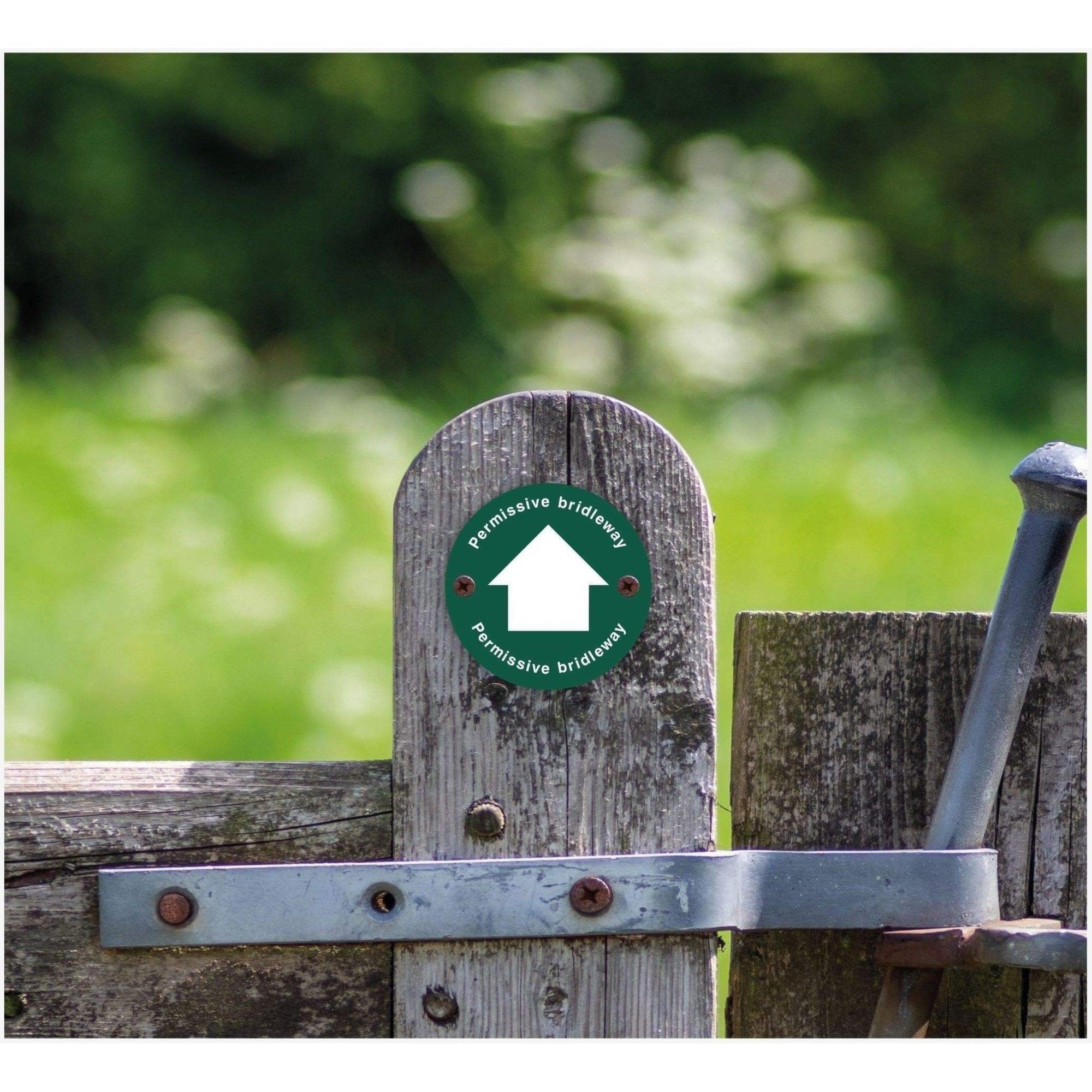 Permissive Bridleway White Arrow Waymarker sign