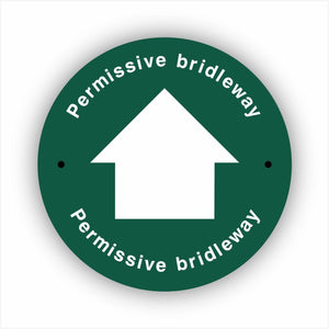 Permissive Bridleway White Arrow Waymarker sign