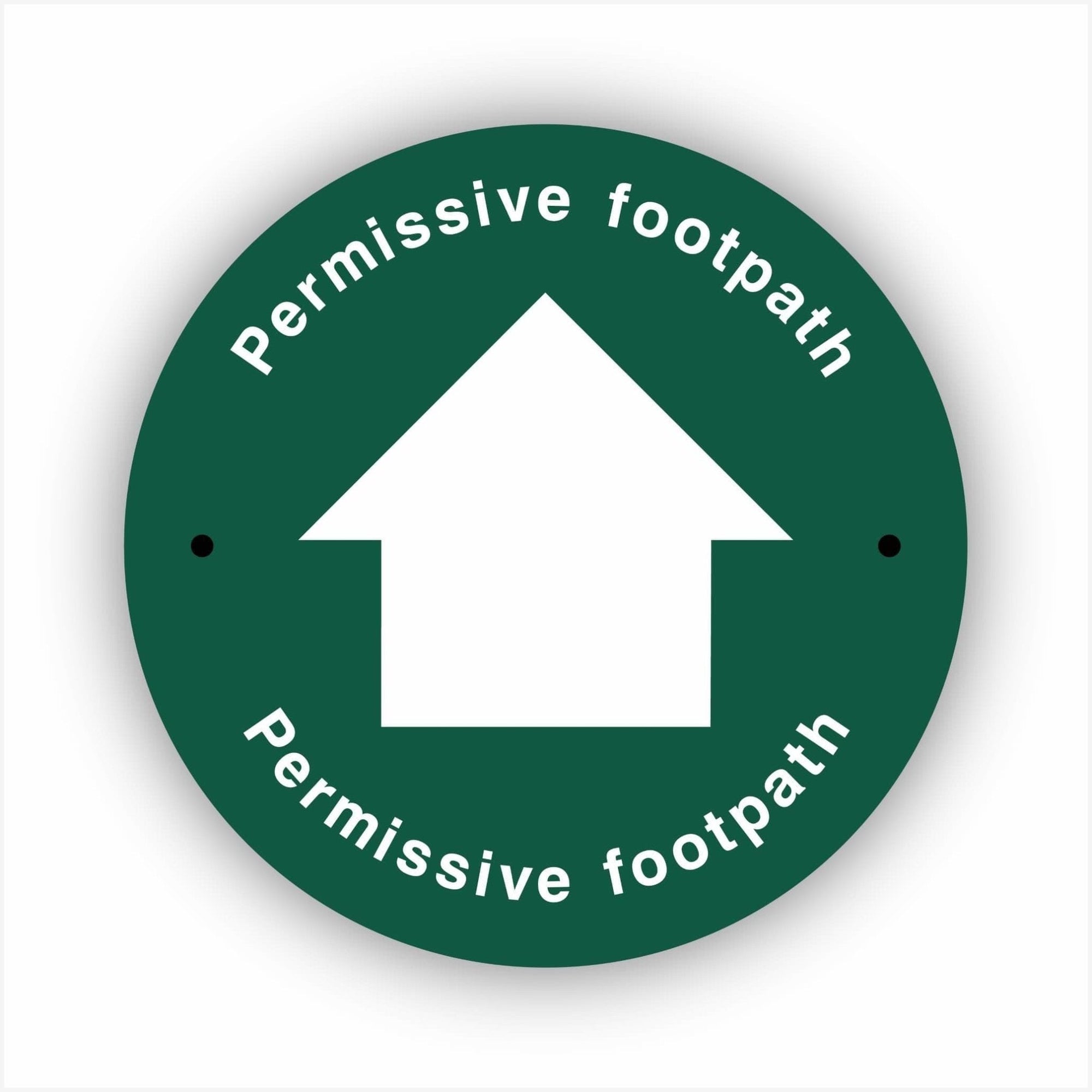 Permissive Footpath White Arrow Waymarker sign