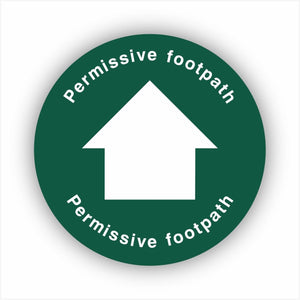 Permissive Footpath White Arrow Waymarker sign