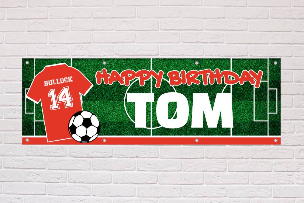 Personalised Birthday Banner | Red and White Yorkshire