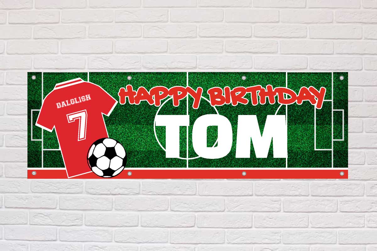 Personalised Birthday Banner | Red With White Collar