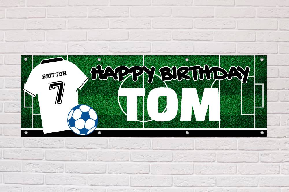 Personalised Birthday Banner | White and Black Wales