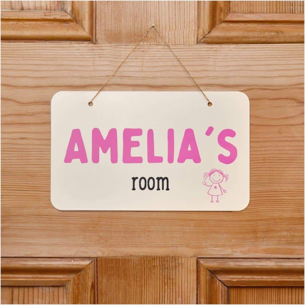 Personalised Children's Room Sign Pink Girl