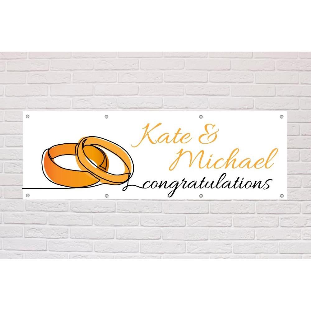 Personalised Congratulations Wedding | Engagement | Anniversary Banner | Rings