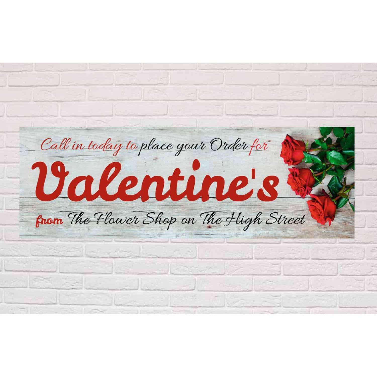 Personalised Flower Shop Valentine's Banner