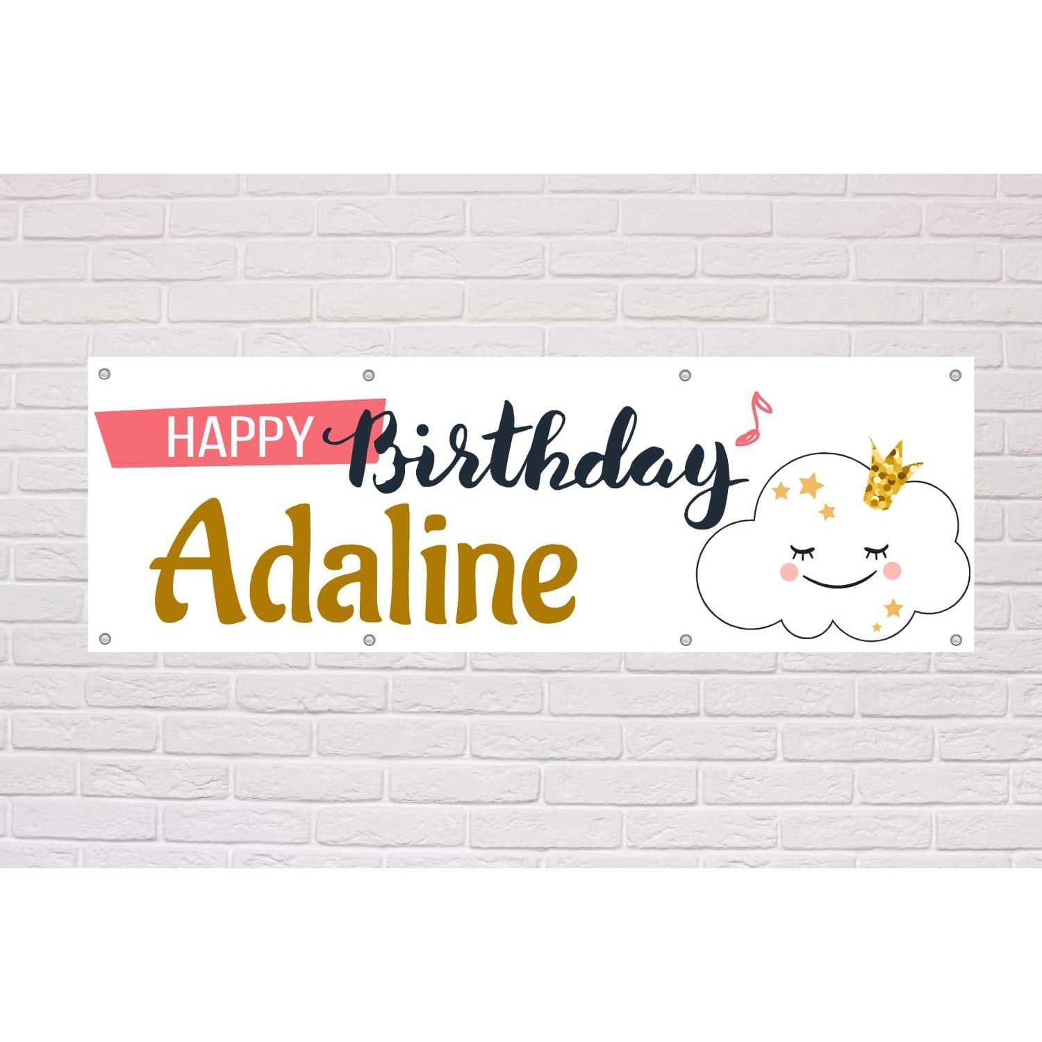 Personalised Happy Birthday Banner | Cute Cloud theme