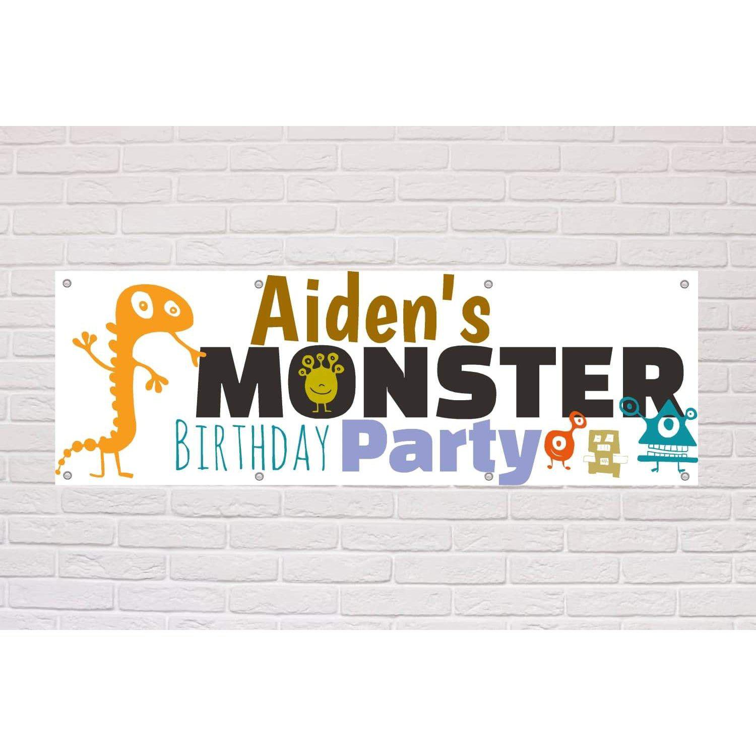 Personalised Kid's Birthday Monster Party Banner