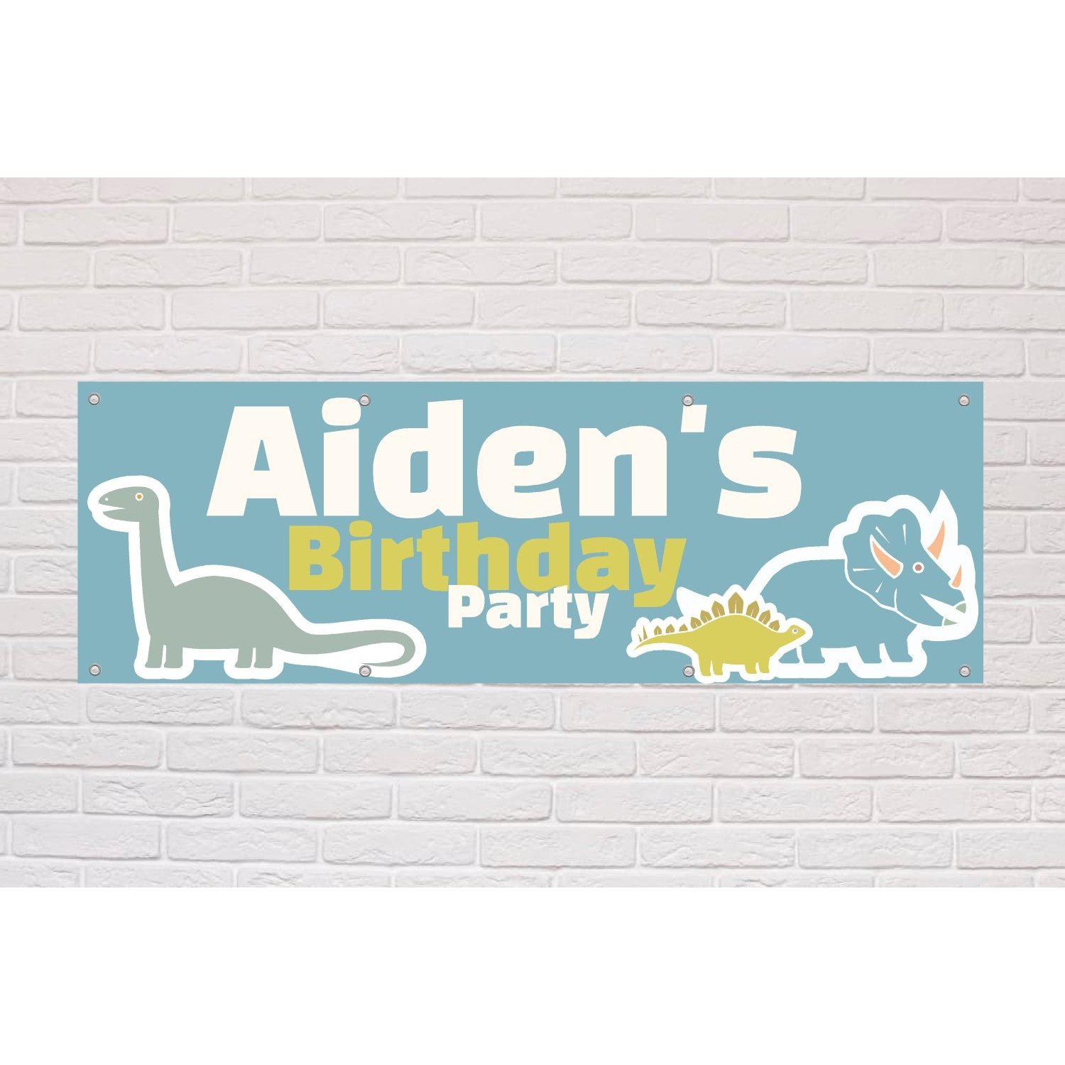 Personalised Kid's Birthday Party Dinosaur Banner