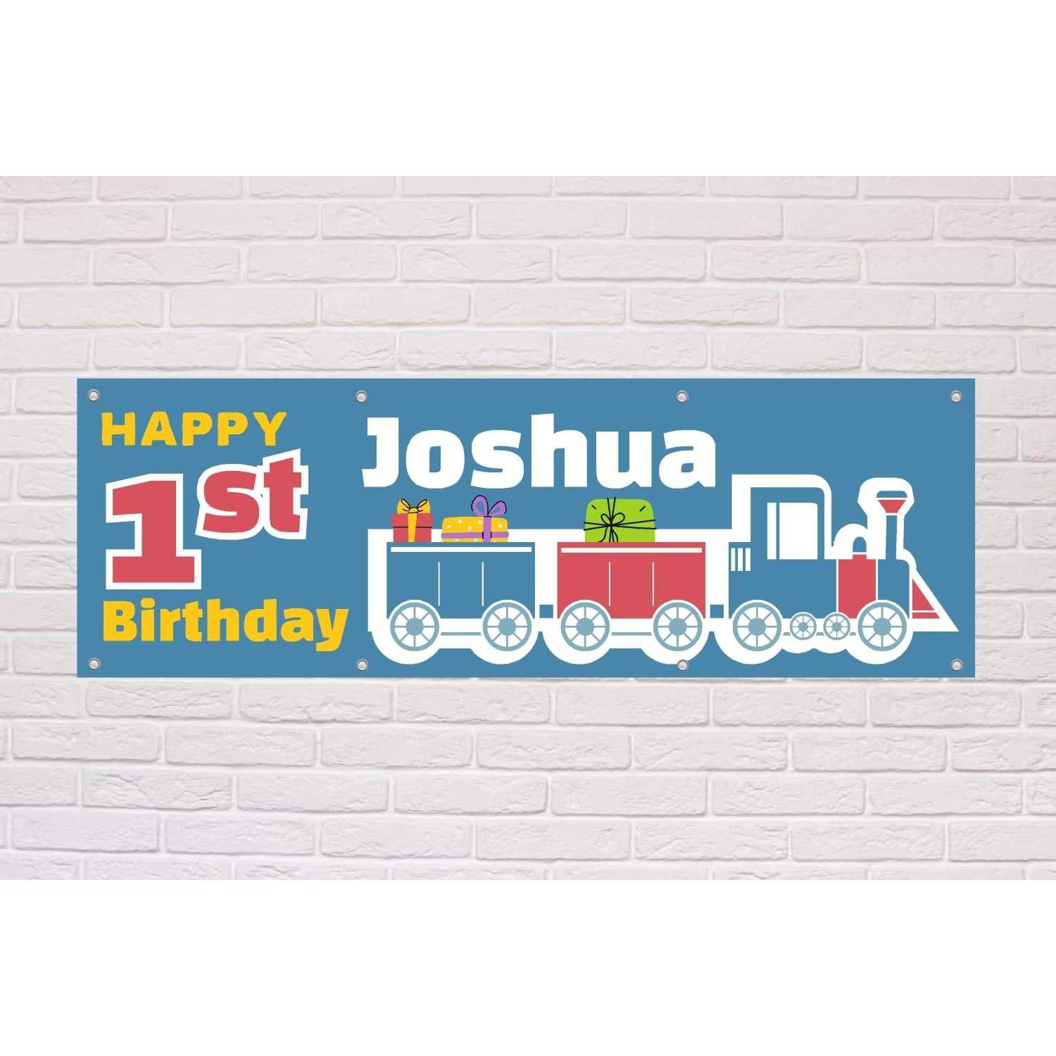 Personalised Kid's Birthday Party Train Banner