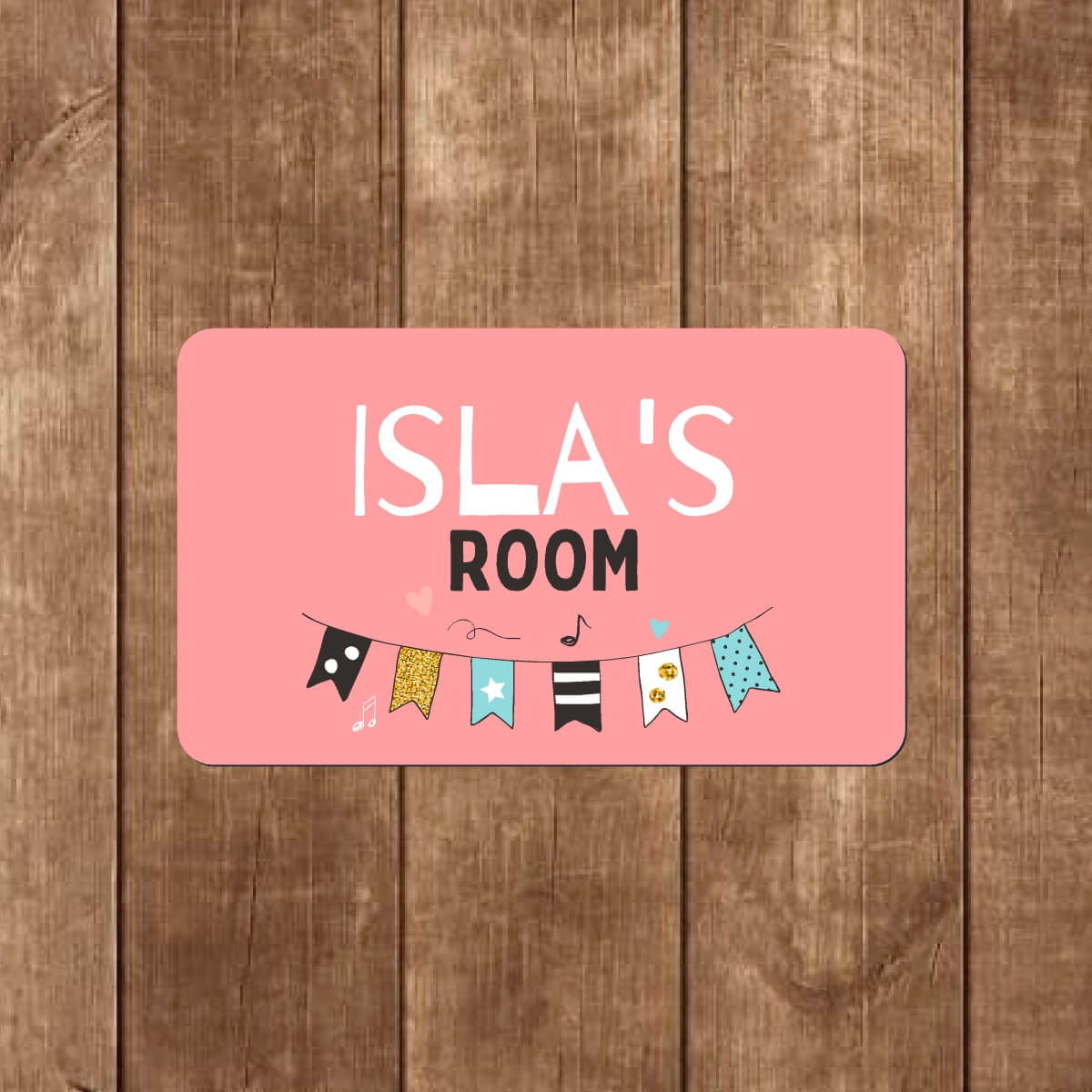 Personalised Kid's Door Sign | Bunting Design