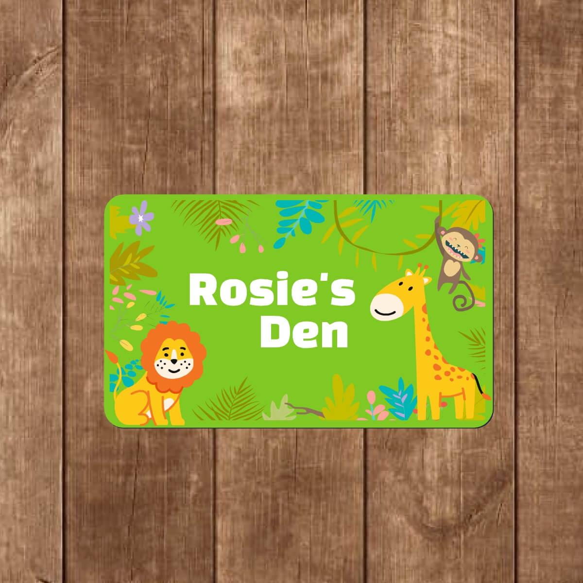 Personalised Kid's Door Sign | Jungle Design