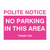 Pink No Parking In This Area Sign