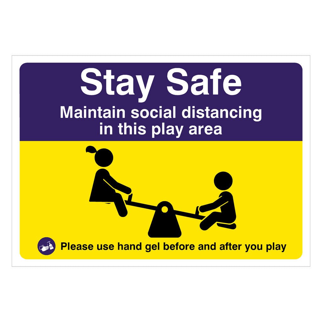 Play Area Social Distance Hand Gel Safety Sign