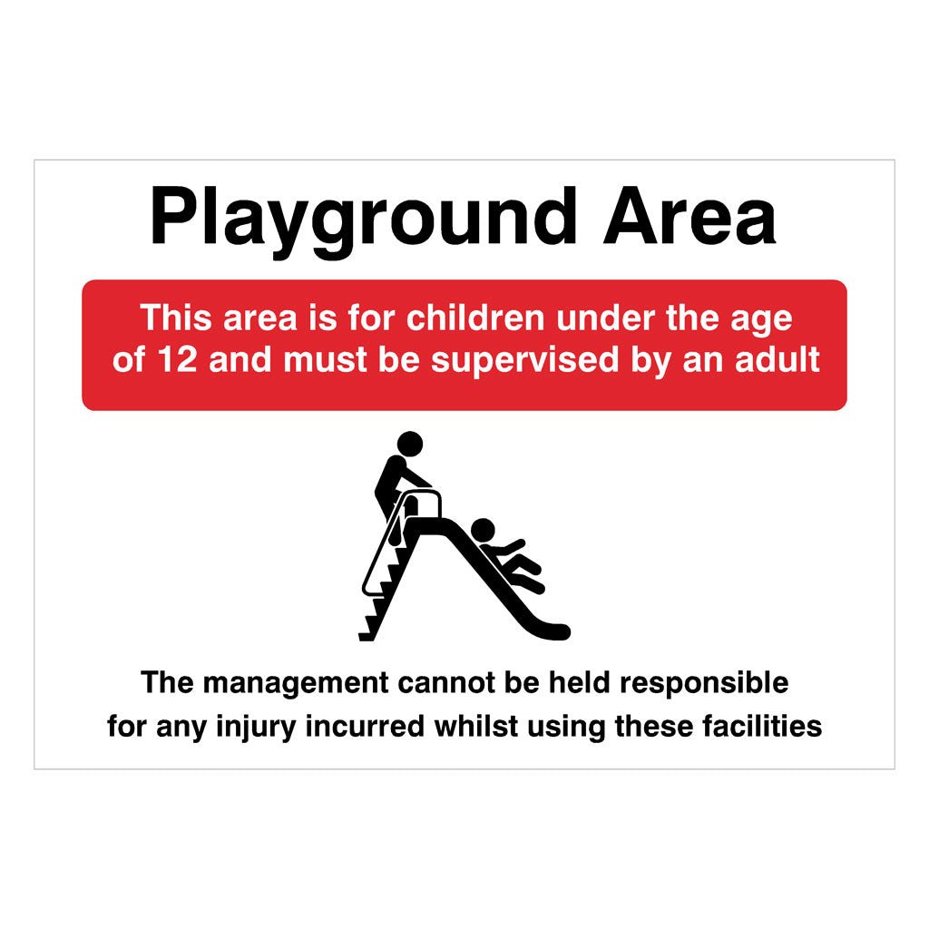 Playground Area Under 12 Sign