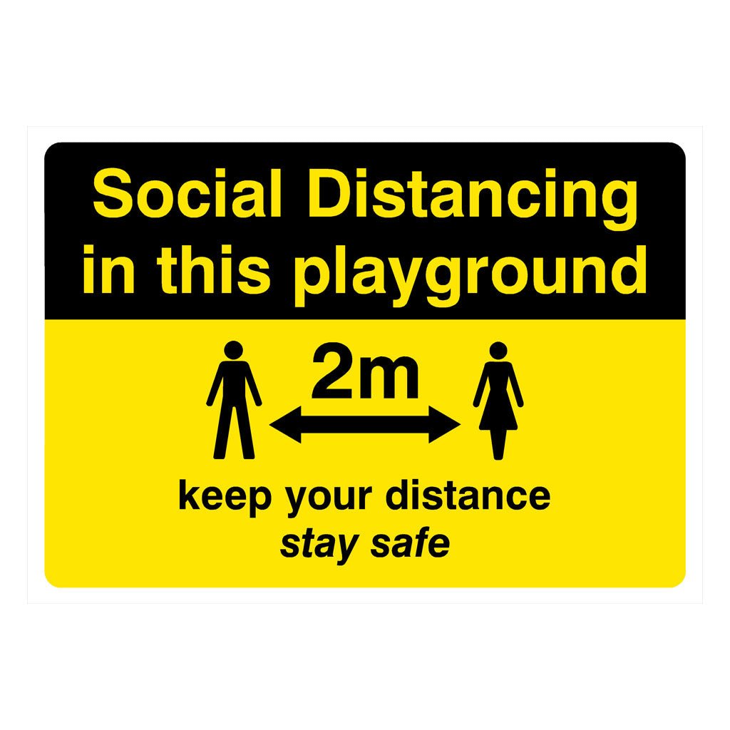 Playground Keep Distance 2m Sign