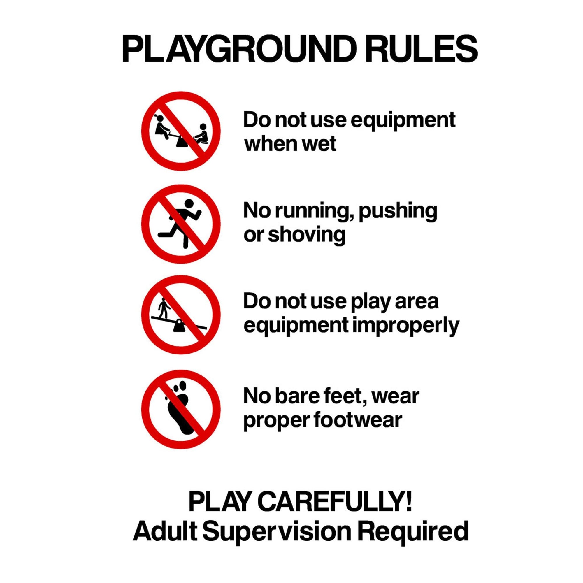 Playground Rules Play Carefully Sign