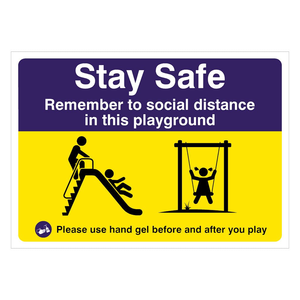 Playground Social Distance Hand Gel Safety Sign